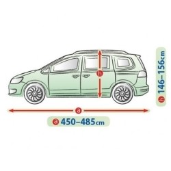 Telo Copriauto Copri Auto Macchina Mobile Garage per XL Mini Van Esterno | L. 485cm | H. 156 cm | Impermeabile Traspirante